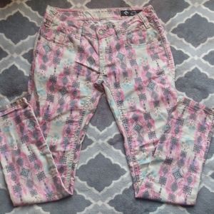 Rock & Roll Cowgirl Pink Print Skinny Jeans